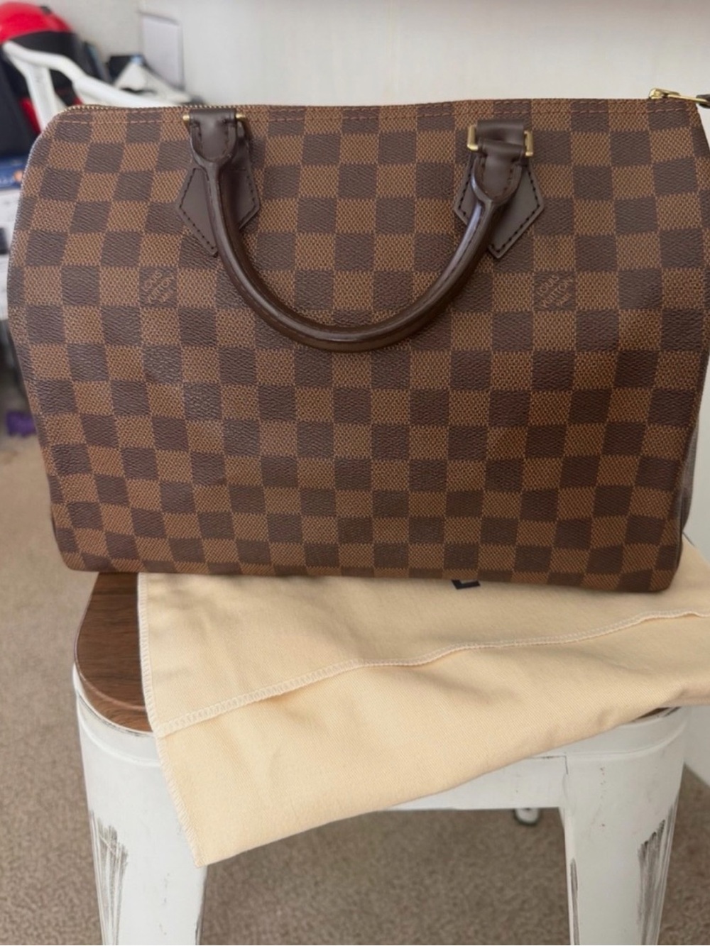 Louis Vuitton Damier Ebene Speedy 30 Satchel